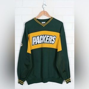 Vintage Green Bay Packers Mesh Jersey Crewneck Pullover Sweatshirt 90s NFL